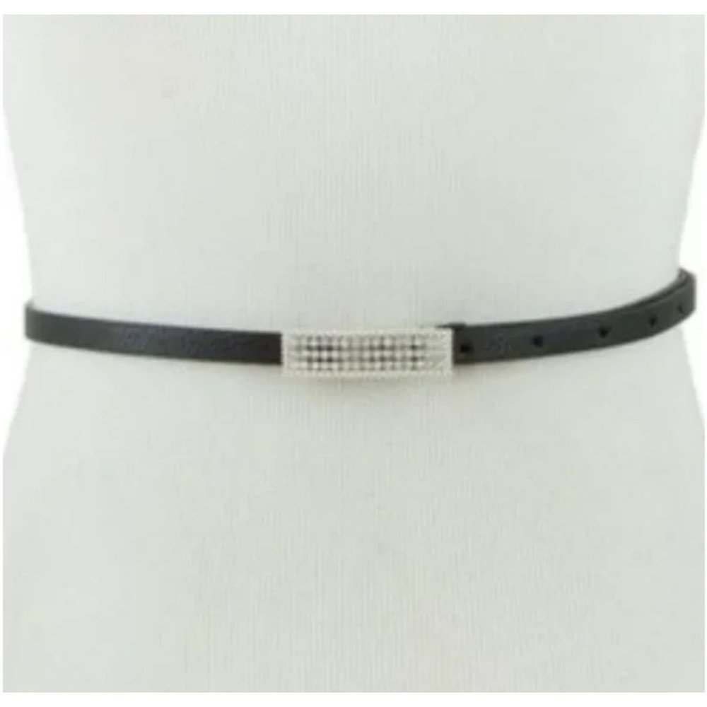 Callie Skinny Bling: Rhinestone Rectangular Vegan Belts - Picture 3 of 3